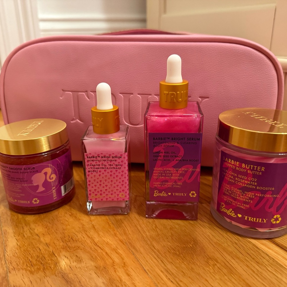 TRULY Barbie-Inspired Pink Skincare Collection with Gold Accents